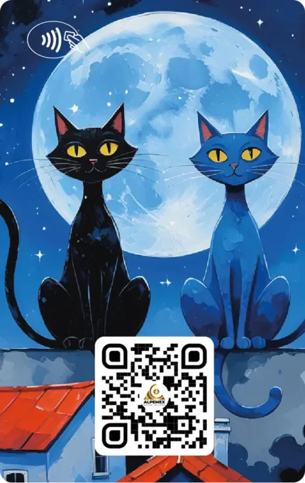 Pareja de Gatos en La Luna LLena